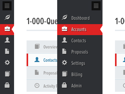 Side Menu crm design interface left menu navigation sidebar sidemenu