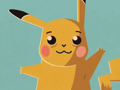 Pikachu character design icon illustration mark pokemon retro series vintage