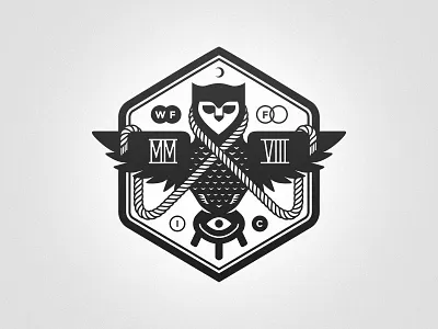 Secret Owl 2008 branding crest eye illustration logo mark numerals owl roman rope secret society