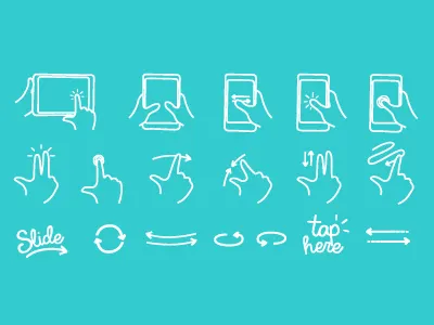 Gestures devices flat gesture hand mobile responsive tablet tap touch ui vector