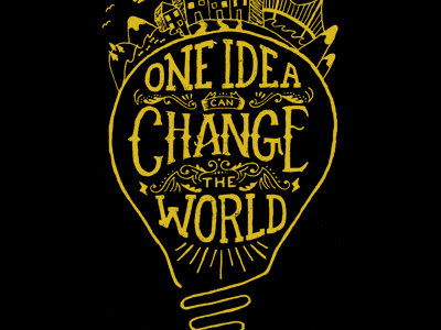 Lettering for Groundwork Opportunities apparel charity design hand lettering illustration one idea can change the world organization typography