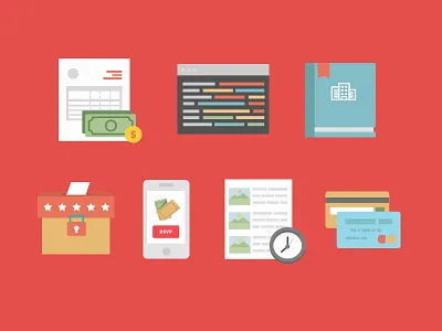 Nationbuilder Icons book clock code credit card flat flat icons icons invoice iphone money vote