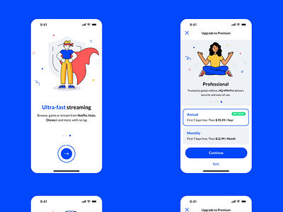 Mobile App design for virtual private network | HQ VPN animation app flat illustration graphic design illustration interface interface design it mobile mobile app product product design screen app ui ux uxui vector illustration vpn web design