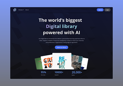 Digital library landing page library ui