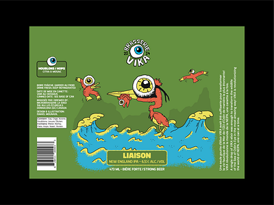 Beer can - Packaging - Liaison beer beer can beer design beer glass beer label branding brasserie vika brewery graphic design great heron heron illustration illustration illustration design ipa logo new england ipa packaging packaging design vika vika brewery