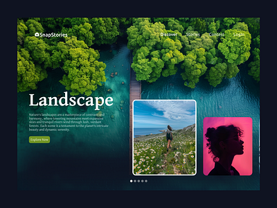 Interactive Slider Design landscape photography sliderdesign ui uidesign