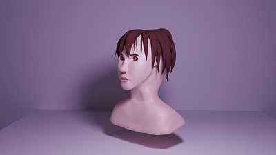 Sculpted boy's face 3d animation