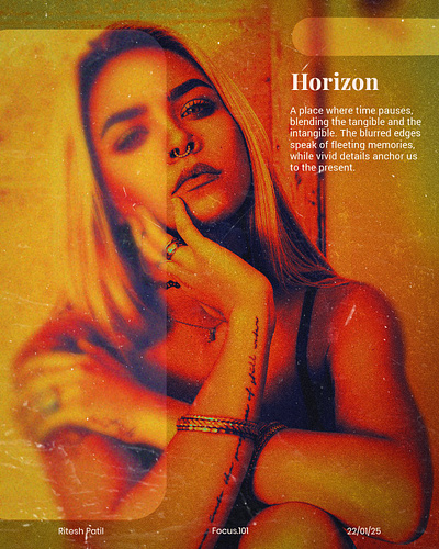 Horizon – A Moment Between Reality and Memory beauty blur editoral fashion graphic design illustration magazine photoshop poster typography woman