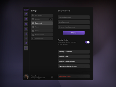 Password Settings app branding darkmode design figma password setting tablet ui ux