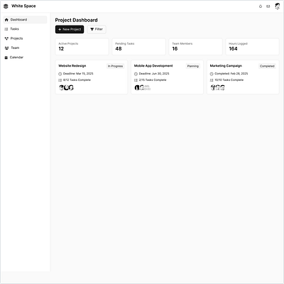 Dashboard for Remote work project tracking CMS system branding interaction design prototype typography ui ux visual design web app