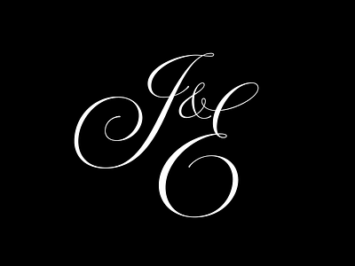 J&E Monogram calligraphy design graphic design handlettering illustrator lettering monogram type typography