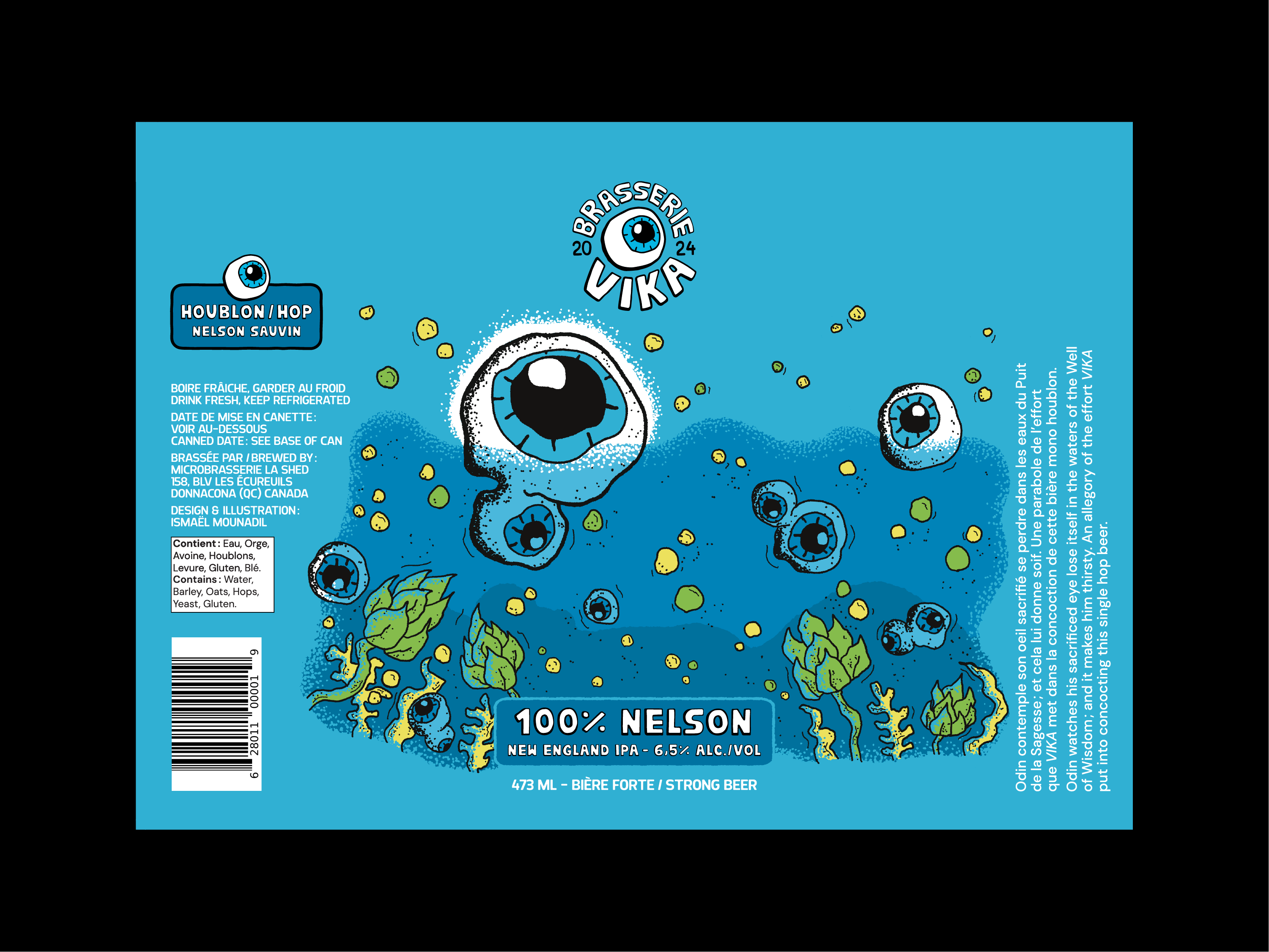Beer can - Packaging - 100% Nelson beer can beer can label beer design beer packaging branding brasserie vika brewery graphic design illustration illustration design ipa logo new england ipa odin packaging packaging design vika brewery