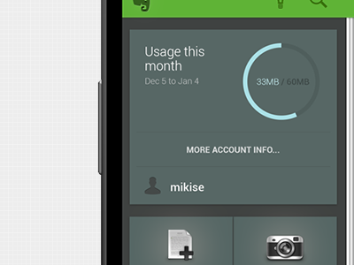 Account info overscroll android app gui interface ui ui design user interface