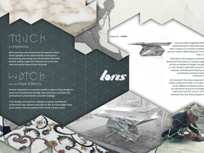 Barsi Marmi 2013 brochure grid hexagon marble type