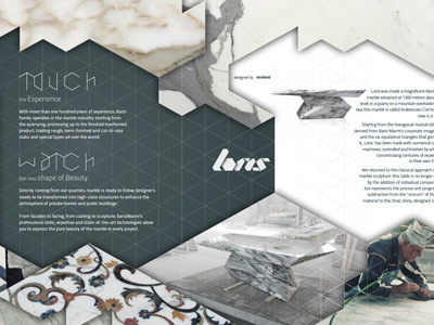 Barsi Marmi 2013 brochure grid hexagon marble type