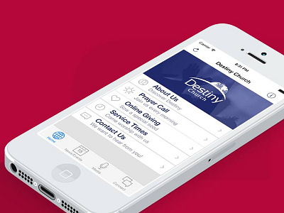 Destiny Church App v.2 app church clean flat flatui ios7 mobile mobile design simplicity ui