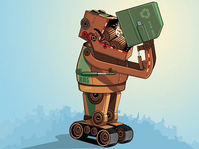 Recycle Bot 52 robots illustration recycle robot vector