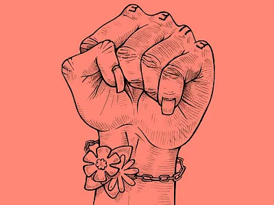 Daily, Dirty & Dangerous bracelet charms fist hand illustration nails