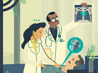 Linked Learning #1 animation doctor heart hospital illustration linked learning lungs patient tree