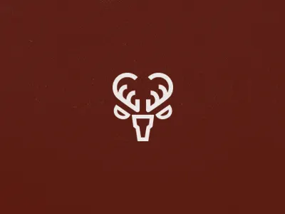 Red Stag bruner buck deer design glass heart horns icon logo mike stag