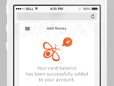 Success! add money iphone mobile web success