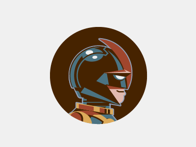 Nova comics desaturated flat headgear icon minimal profile