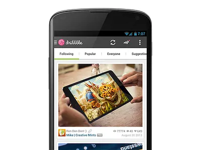 Dribbble Android Concept Cap1 android app dribbble icons photoshop ui