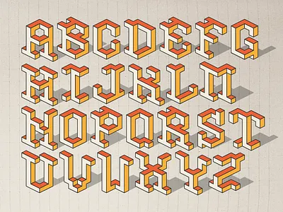 3d Slab Full 3d font slab serif type