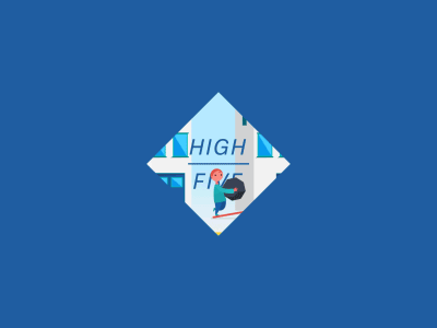 High Five {gif} 2d ae animation character city flat flying gif highfive illustration rock street