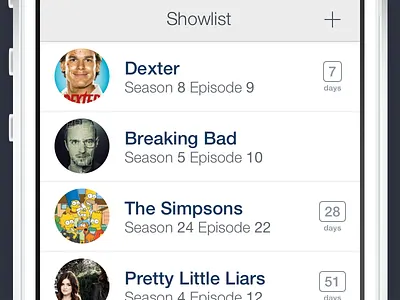 Showlist app app ios iphone iphone app showlist shows tv tracker