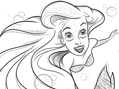 Ariel Sketch. art disney fan la little sirena sirenita sketch the walt