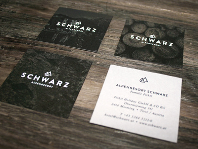 ALPENRESORT SCHWARZ branding businesscards hotel identity logo redesign