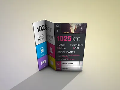 Fold 3d app flat flip fold iphone menu number profile square typo