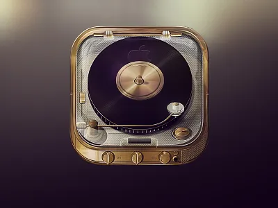 Iphone 5S Luxurious Music App app gold icon illustration luxury photoshop