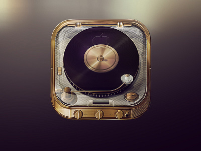 Iphone 5S Luxurious Music App app gold icon illustration luxury photoshop