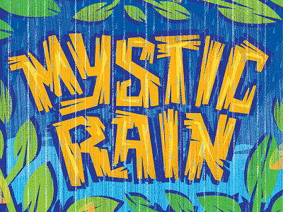 Mystic Rain bright colorful firework illustration tropical typography