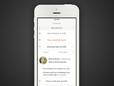 Schedule flat ios7 schedule ui ux