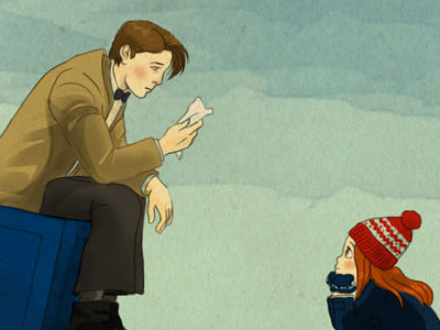 Farewell of Amelia Pond blue doctor who illustration paint paper watercolor