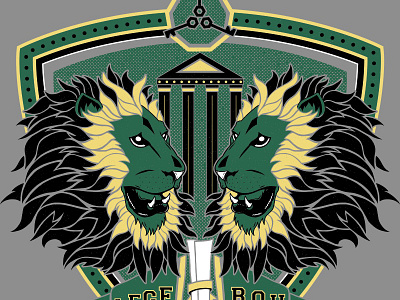 Shirt illustration college drawing halftone lion vector