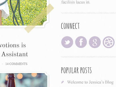 Connect design interface purple social sticky tape ui web design wordpress