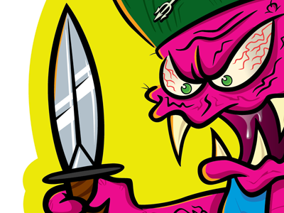 I'll cut ya... chamucosstudio illustration mascot