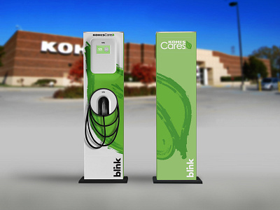 Kohl's Cares Wrap Design for Blink EV Charger blink blink network concept design department store ecotality electric vehicle charger ev charger green kohls kohls cares level 2 charger wrap design