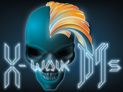 X-walk DJs graphic design illustrator logo skull typography