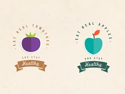 Eat 'Healthy' Icons design flat freelance hipster icon minimal simple stickers