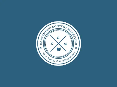 Concentric Content Marketing badge book brand identity circle logo seal