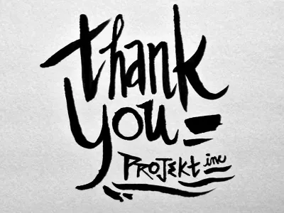 Thank You! ink lettering typography