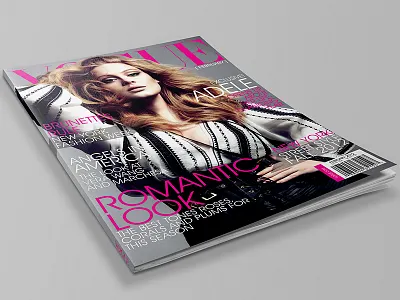 VOGUE MAGAZINE / SCHOOL PROJECT creative direction editorial design graphic design indesign magazine photoshop pink