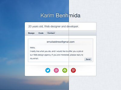 Portfolio contact contact form design portfolio ui