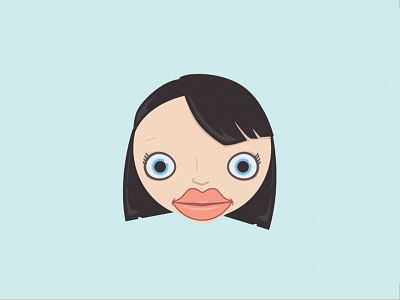 Monica 30th Bday illustration big eyes big lips cutesy face illustration vector