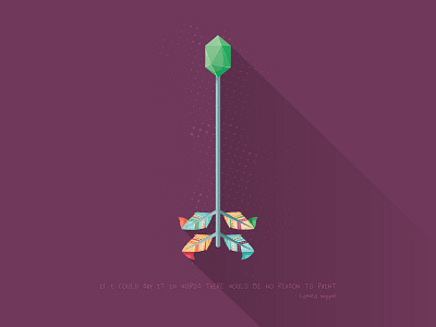 If I could say it in words... arrow cuco feather flat illustration long shadow rupia